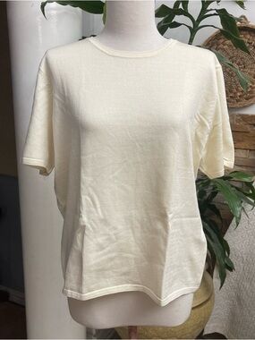 Pendleton Classic Cream Short Sleeve silkblend Knit Teen XL